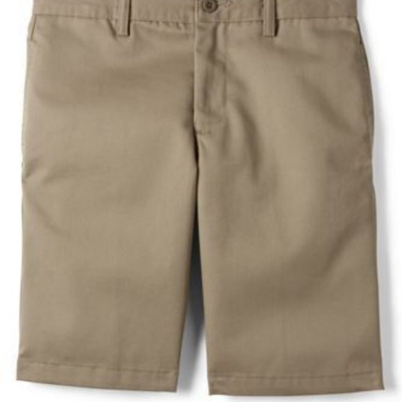 NWT LANDS' END UNIFORM BOYS COTTON CHINO SHORTS KHAKI 8H, 20 & BOY'S/MENS 31 - Picture 3 of 12